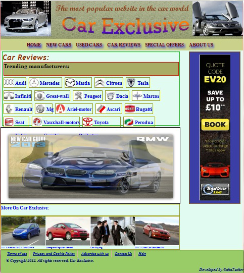web design: car exclusive